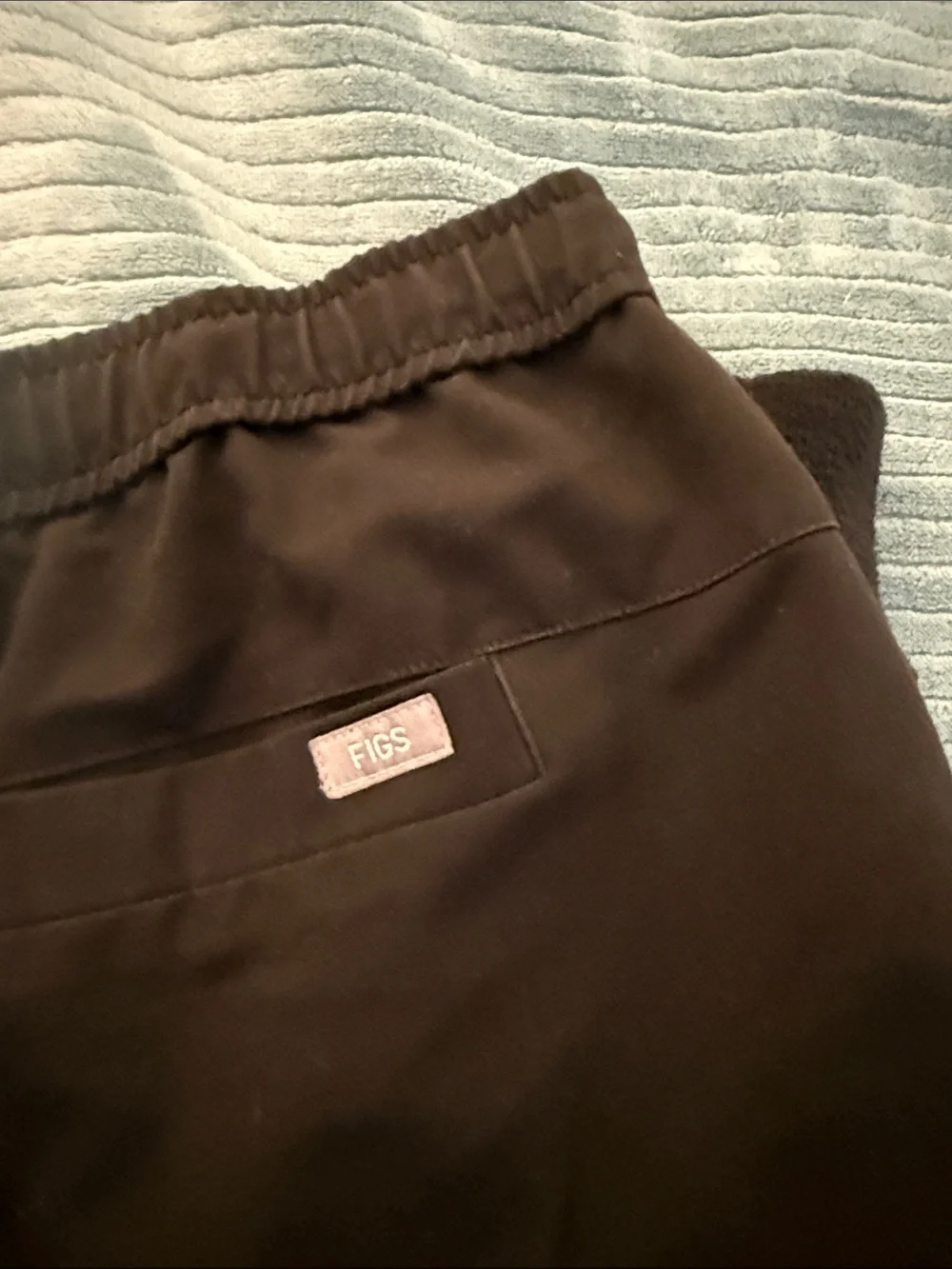 Figs Black Joggers with White Drawstring